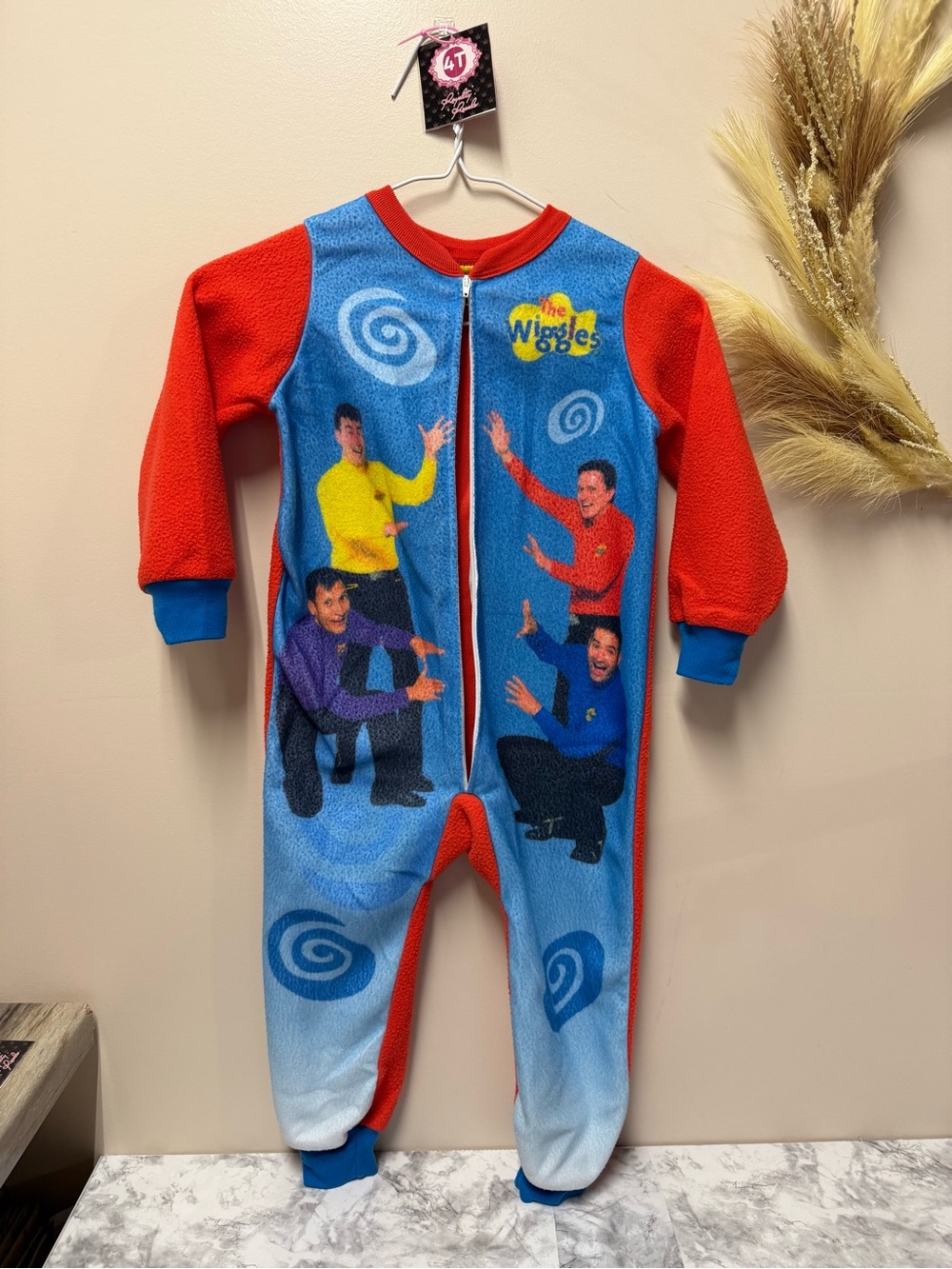 Red & Blue Kids Fleece One-Piece Pajama